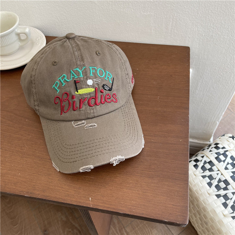 Kvinne Casual Slitt Brodert Baseball Caps Skanto