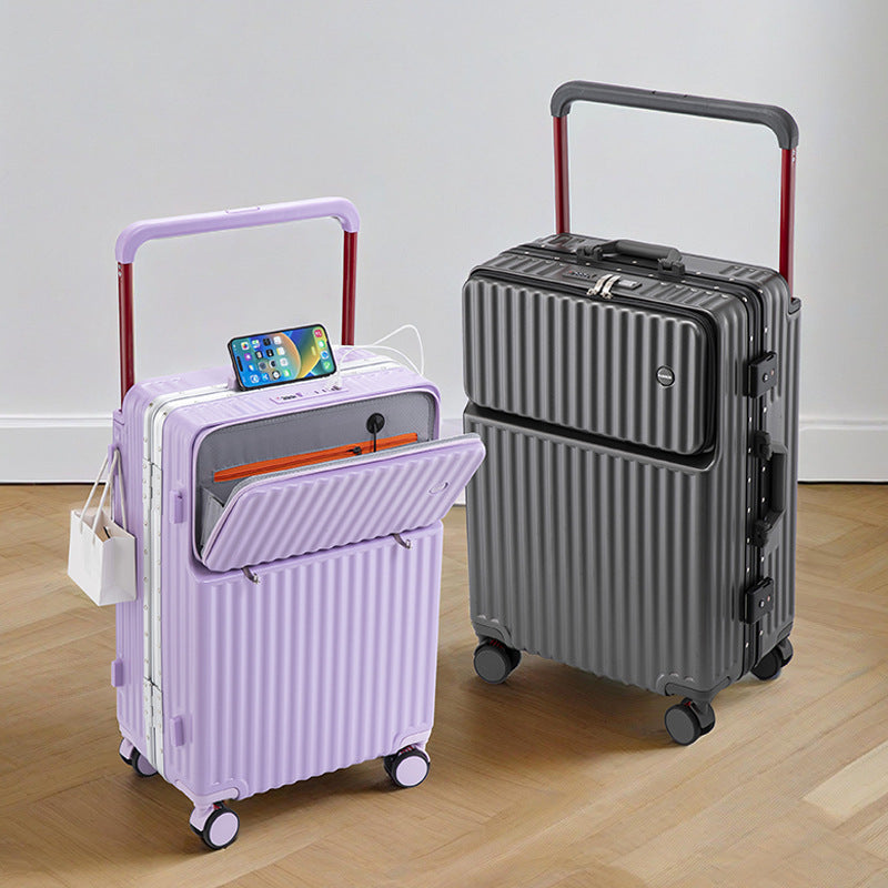 Unisex Multi-Compartment Rolling Hard-Shell Bagasje med Integrert Ladeport Skanto