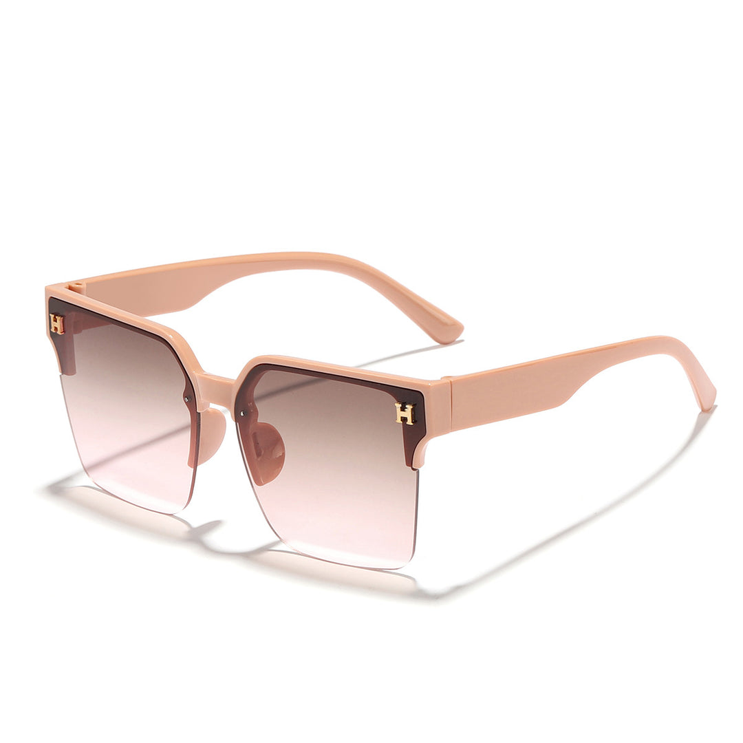 Dame moderne firkantet solbrille med transparent ramme Skanto