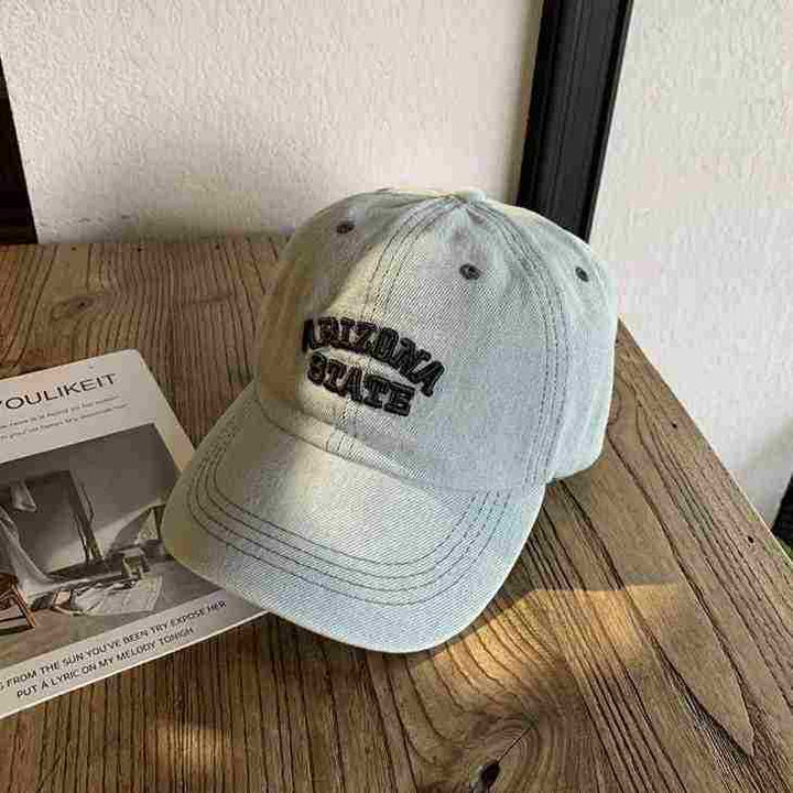 Unisex Vintage-Inspirert Brodert Denim Caps Skanto