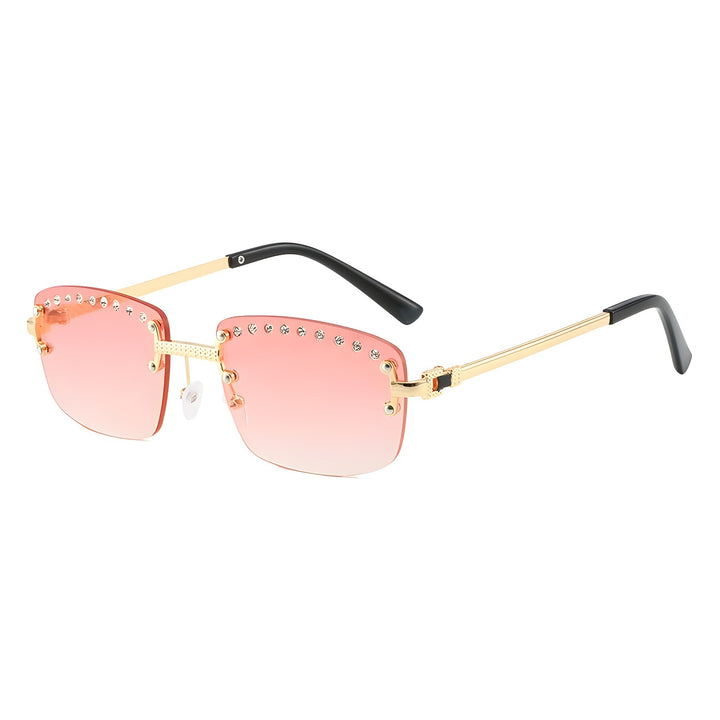 Dame elegant solbrille med glitrende krystallakenter Skanto