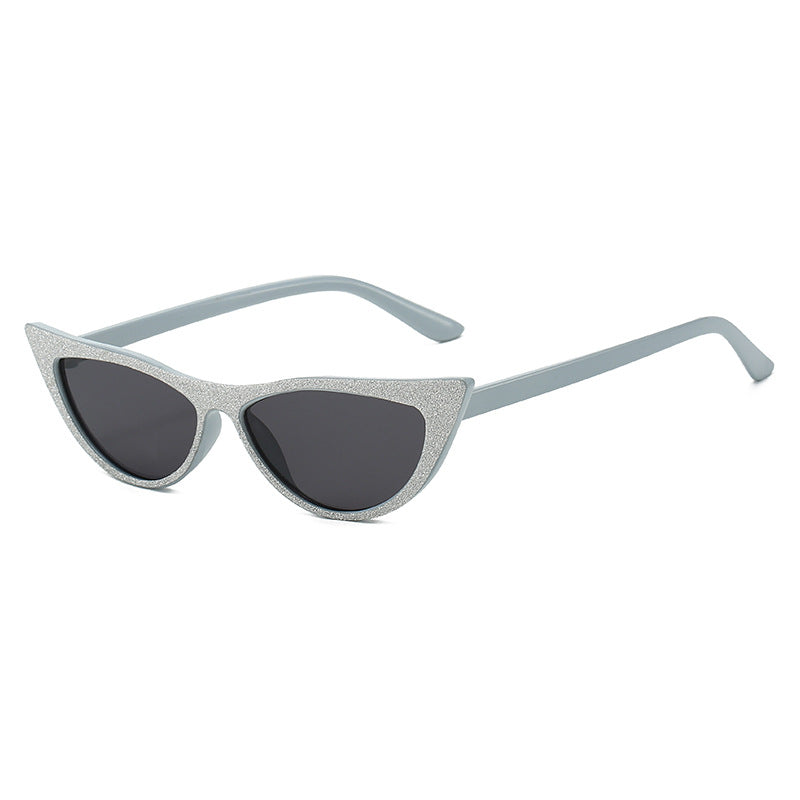 Dame Cat-Eye solbriller med glitrende ramme Skanto
