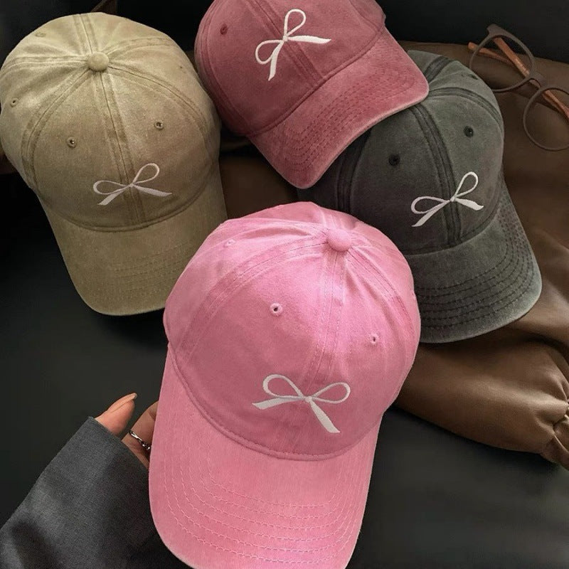 Kvinnemers Brodert Sløyfe Detalj Justerbar Baseball Caps Skanto
