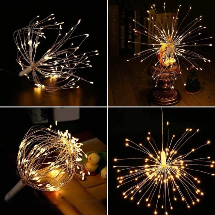 Skanto | Fyrverkeri Lys Dandelion Kobbertråd 120/200 Lys Batteri USB Solcelle LED Dekorativt Lys