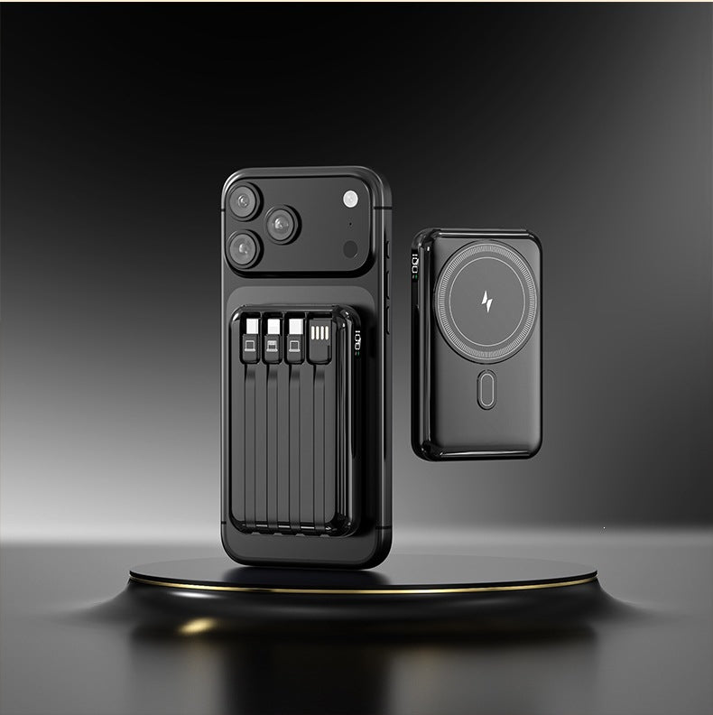 Powerbank med integrert ladekabel og stilfullt design Skanto