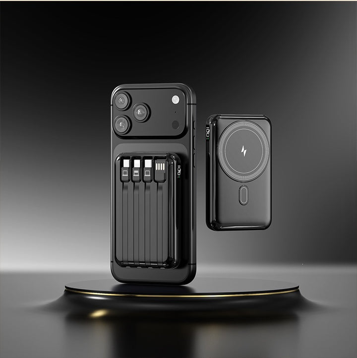 Powerbank med integrert ladekabel og stilfullt design Skanto