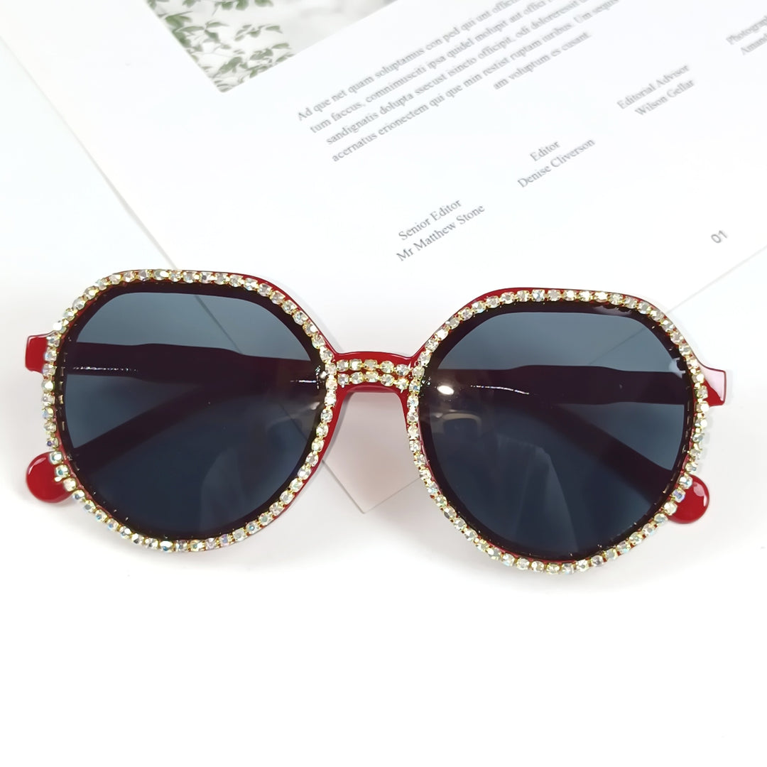 Dame Glitrende Oversized Solbriller Skanto