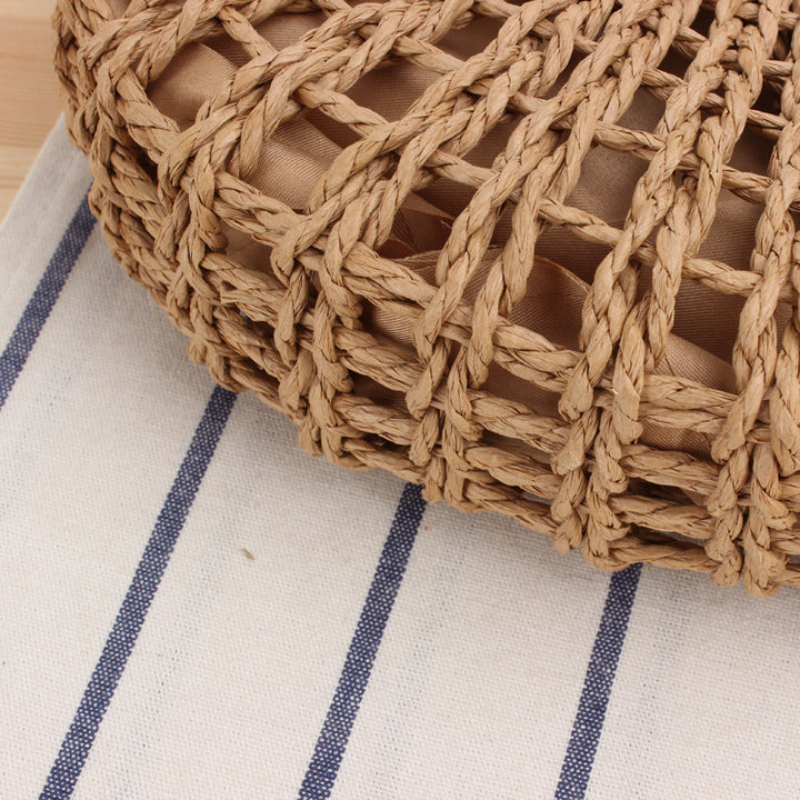 Handmade macrame handbag with round handle Skanto