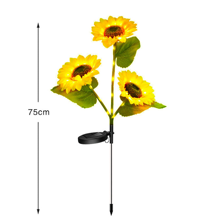 Solenergidrevne ute hage stake lys med realistiske solblomster og vanntett solkontroller Skanto