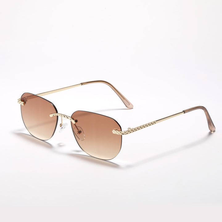 Damer casual oversized solbriller med elegant metallramme Skanto
