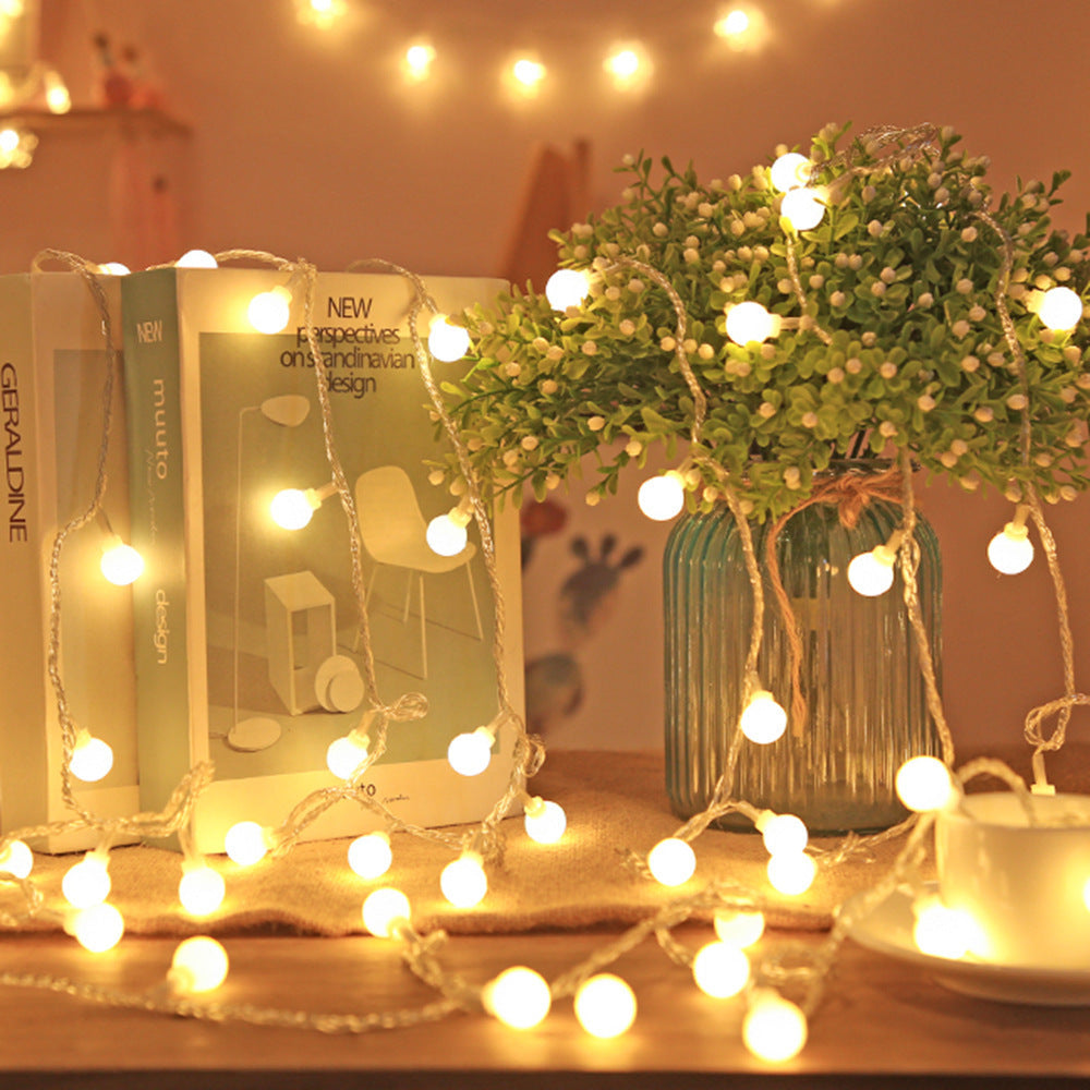 Decorative Outdoor LED Star and Globe String Lights Weather-Resistant Versatile Hanging Garland Skanto