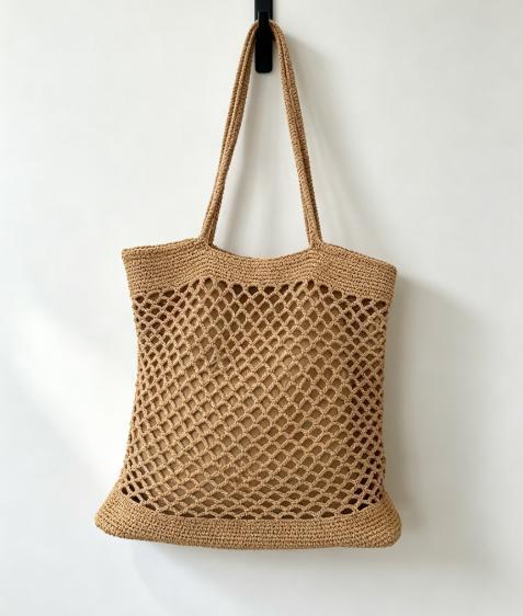 Makramee Tote Bag med Moderne Nettedesign Skanto