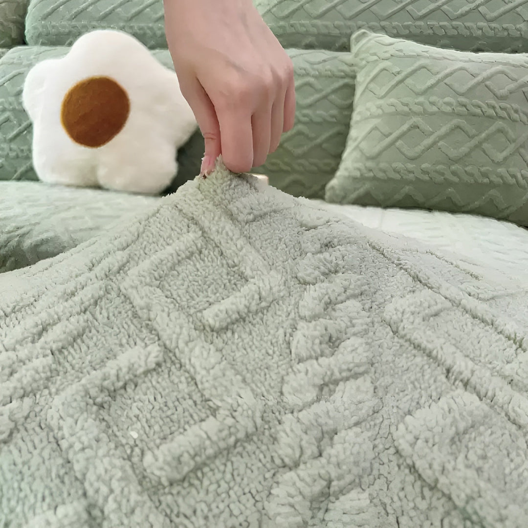 Trekk til sofa i fløyel med diamantmønster – Mykt og luksuriøst | Passer perfekt til enhver sofa