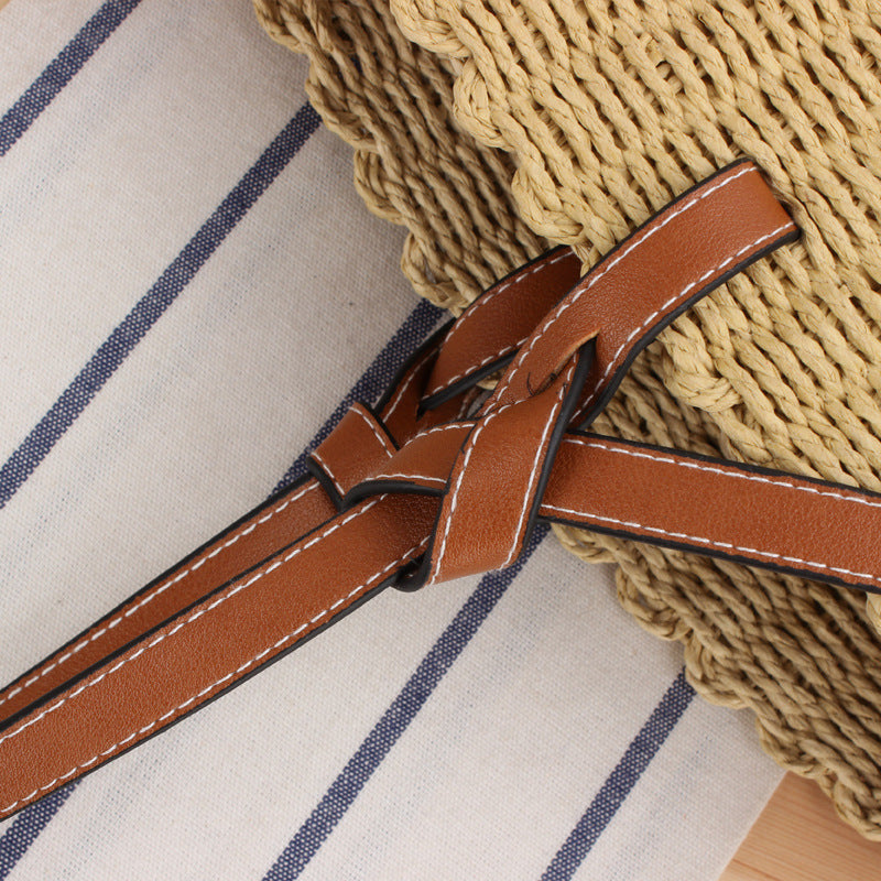 Elegant Bast-Shoulder Bag with Faux Leather Accents Skanto