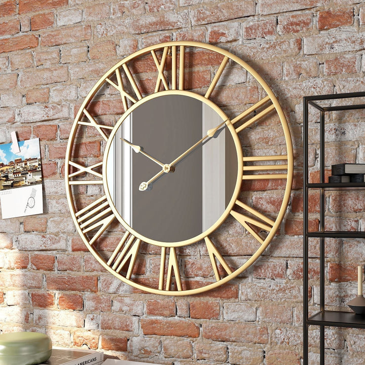 Metal Vintage Stor Veggur med Speil 39cm