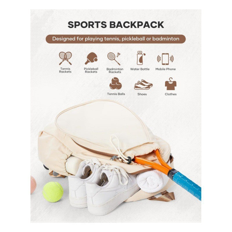 Sporty tennis backpack with specially shaped compartments for rackets and drinks Skanto