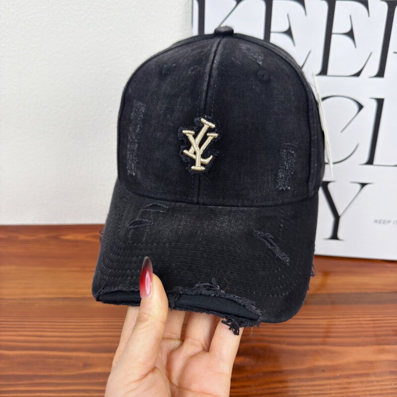 Herres Slitt Denim Justerbar Baseball Cap Skanto