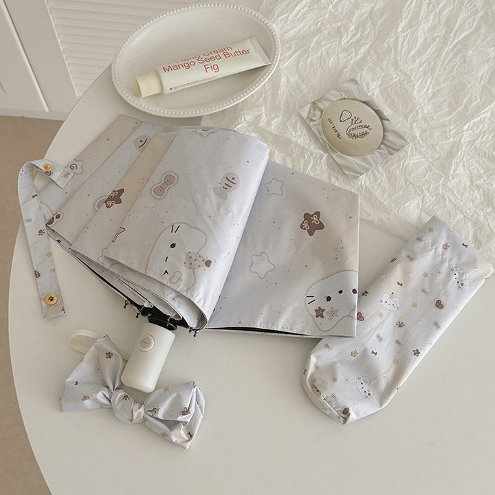 Dame Sammenleggbar paraply med sjarmerende dyrel design Skanto