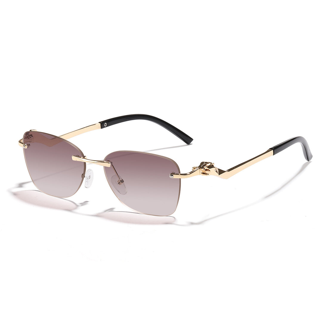 Dame moteriktig solbrille med stilige geometriske akenter Skanto