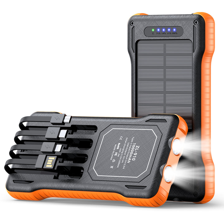 Høyytelses sol Powerbank med multifunksjonelle ladekabler Skanto