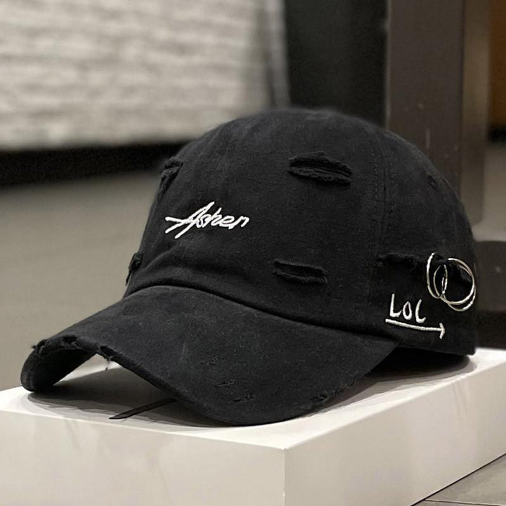 Herre Slitt Denim Caps Skanto