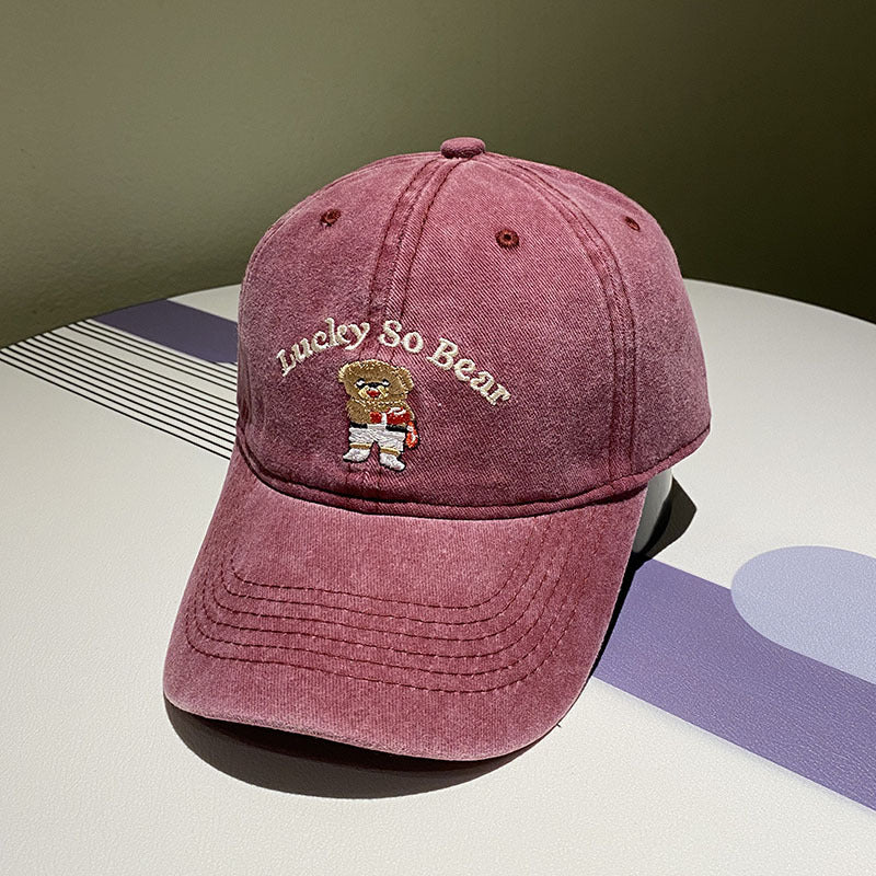 Unisex Avslappet Brodert Bjørn Caps Skanto
