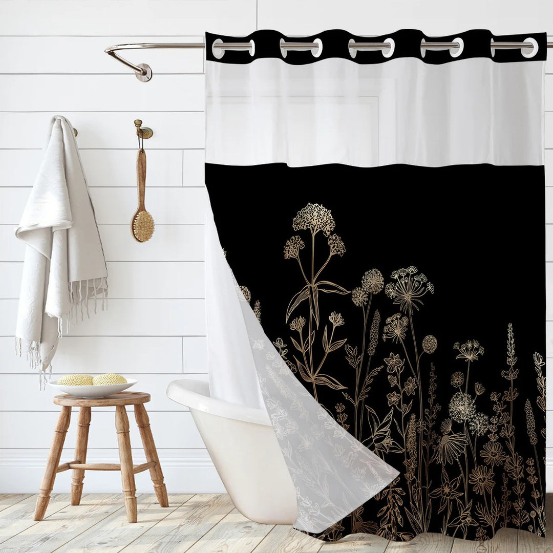 Kunstnerisk Blomster Dusjforheng Skanto
