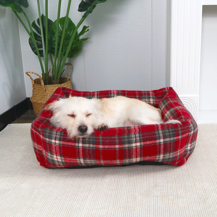 Koselig fleece-fôret hundeseng