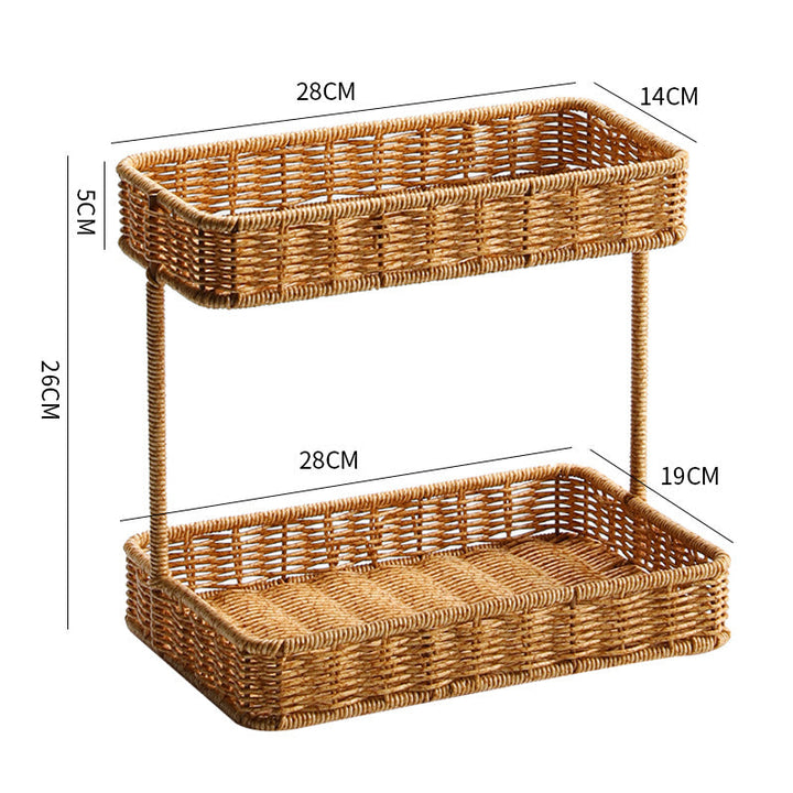 Multi-Tiered Wicker Storage Display Tray Skanto