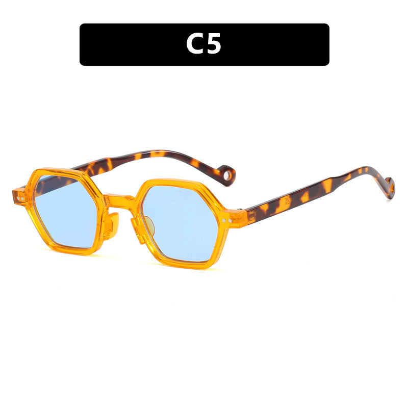 Dame sekskantet solbrille med gjennomsiktig ramme Skanto