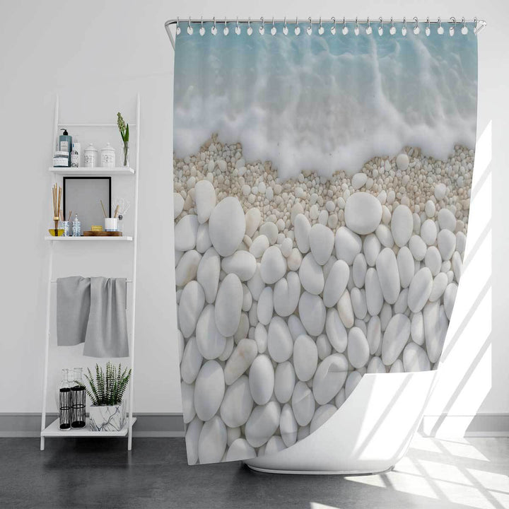 Kystinspirert kunstnerisk dusjforheng Skanto