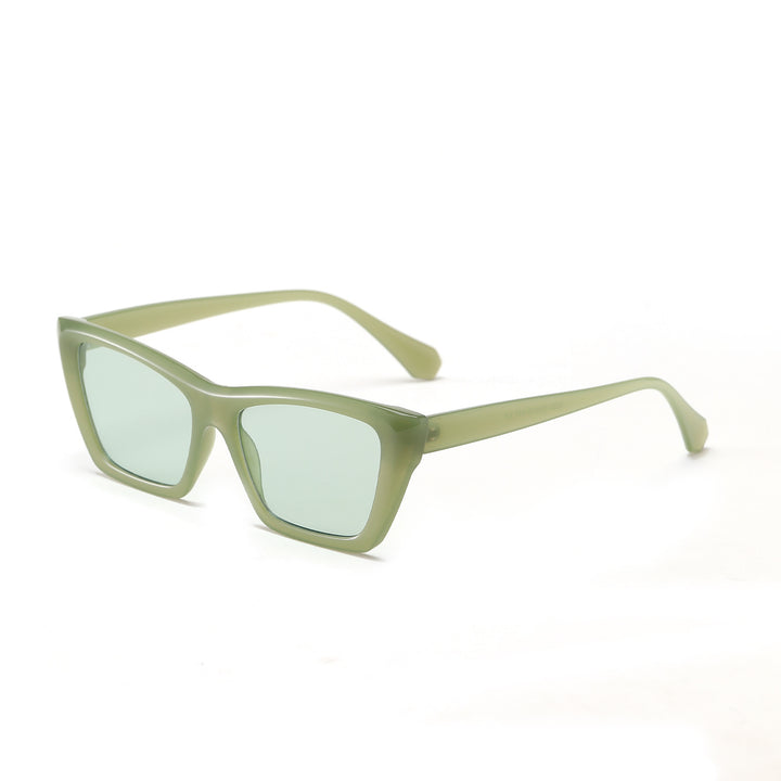 Dame geometrisk solbrille med stilfull plastinn ramme Skanto