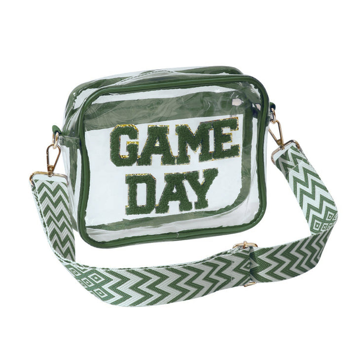 Gjennomsiktig skulderveske med moderne Game Day trykk Skanto