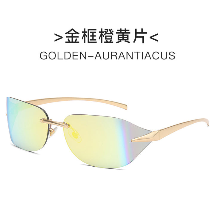 Dame futuristisk solbrille med elegant minimalistisk design Skanto