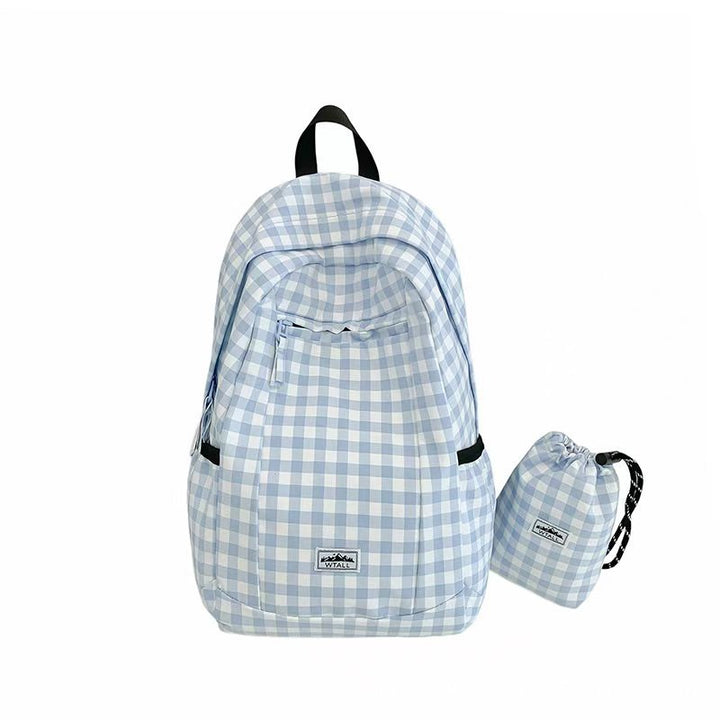Gingham-mønstret lett ryggsekk Skanto