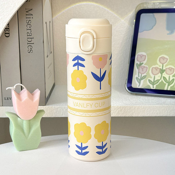 Dame isolert drikkeflaske med elegant blomsterdesign Skanto