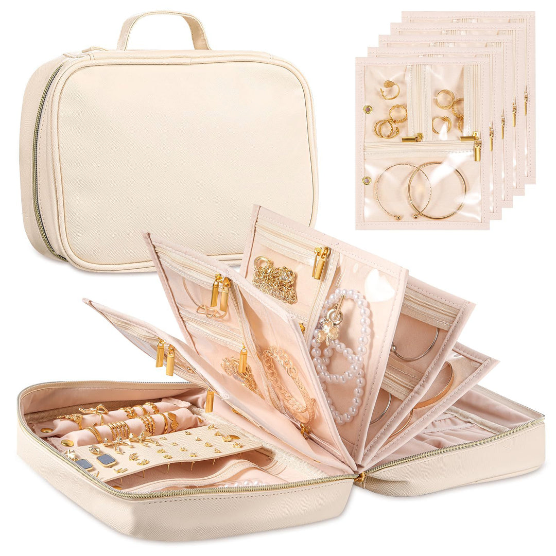 Kvinnelig elegant smykkorganisator med transparente rom Skanto