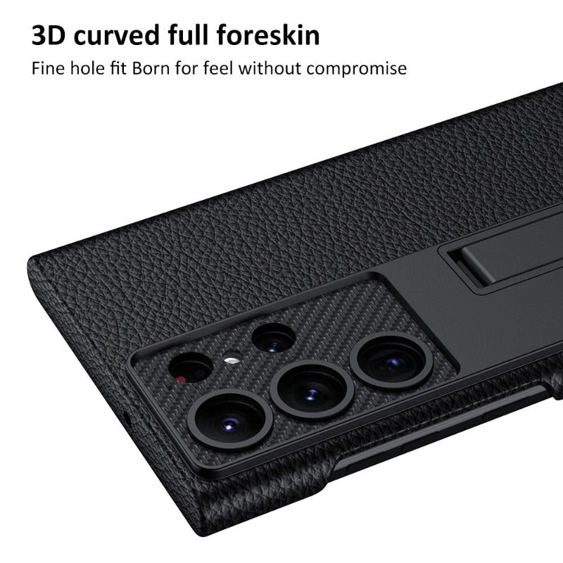 Skanto | Luksuriøs, ultra-tynn lærtelefonveske, sjokksikker, for Samsung Galaxy 23