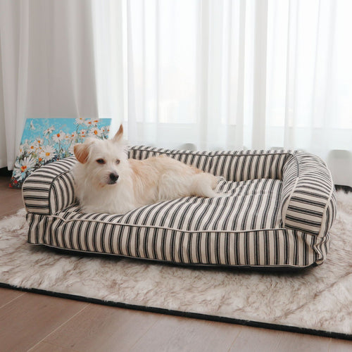 Stripet ortopedisk hundesofa