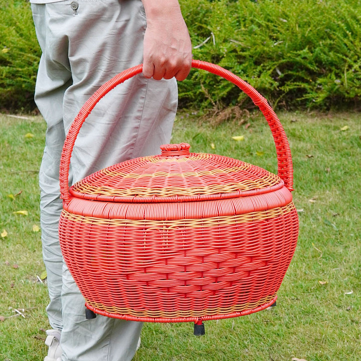 Dame Rattan Oppbevaringskurv med Lokk Skanto