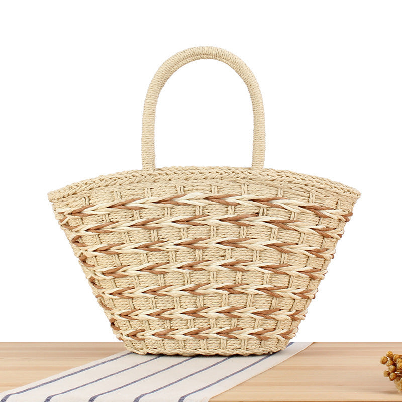 Basket bag with decorative woven design Skanto