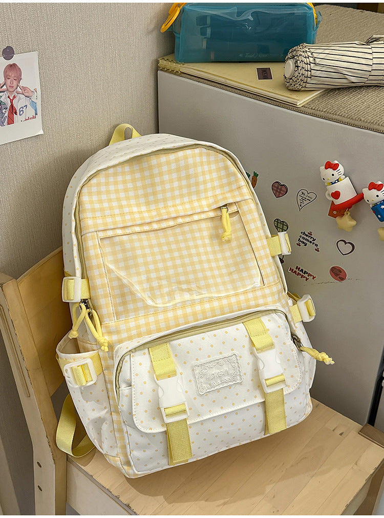 Søt Gingham Rutete Skoleveske