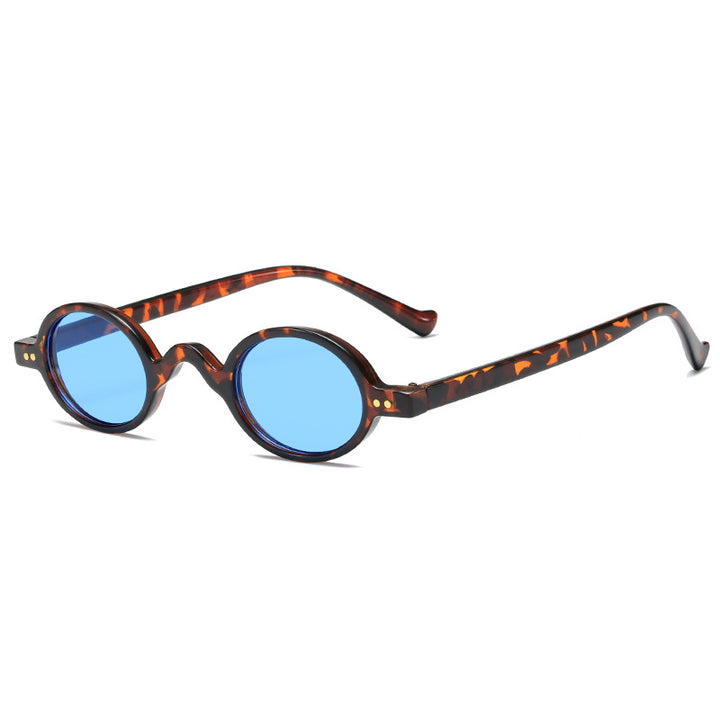 Dame rund solbrille i retrostil Skanto