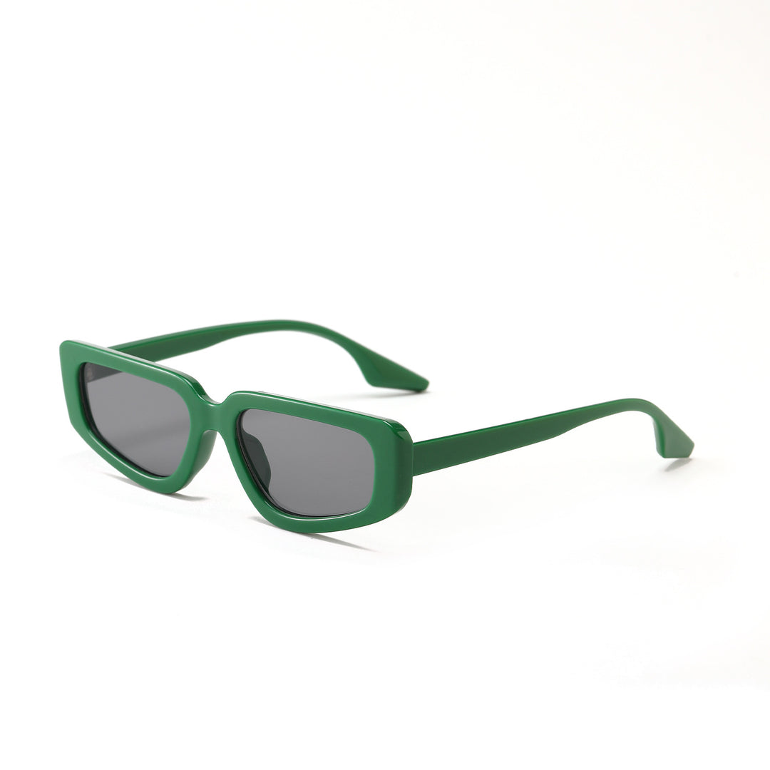 Dame moteriktig kvadratisk solbrille med moderne høyglanset plastramme Skanto