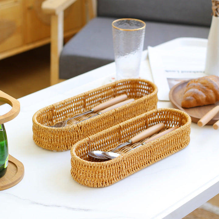 Oval Woven Storage Tray Skanto