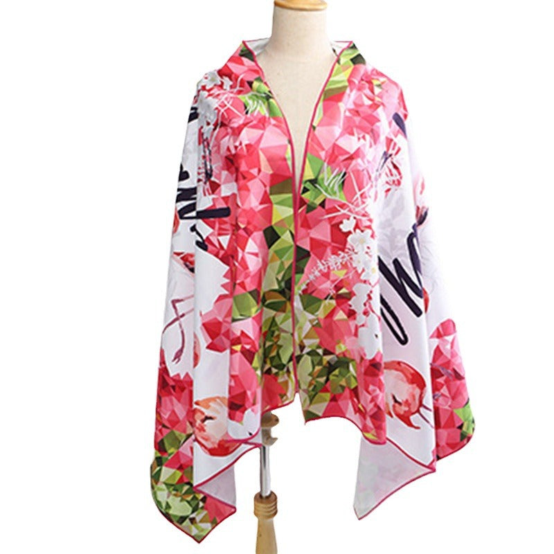 Dame Strandhåndkle med fargerik flamingo-design Skanto