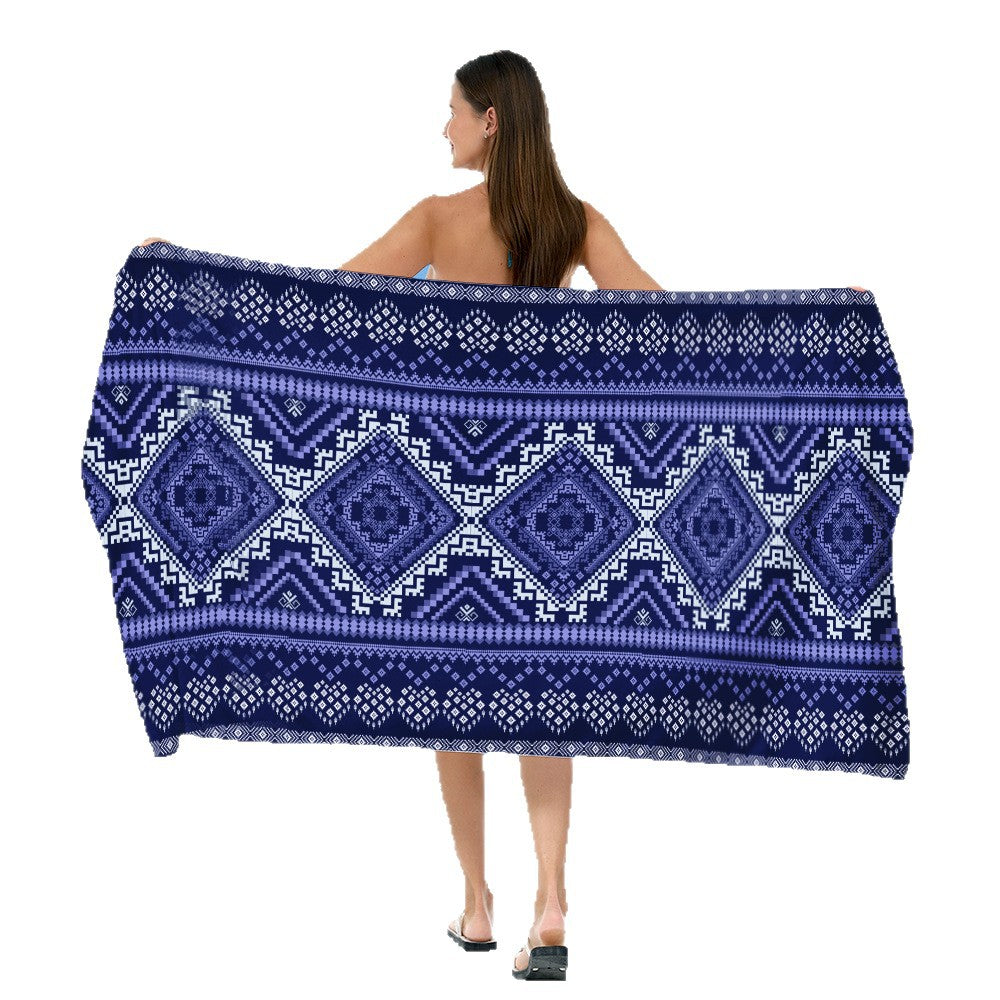 Strandteppe med eksklusiv geometrisk tribal-design Skanto