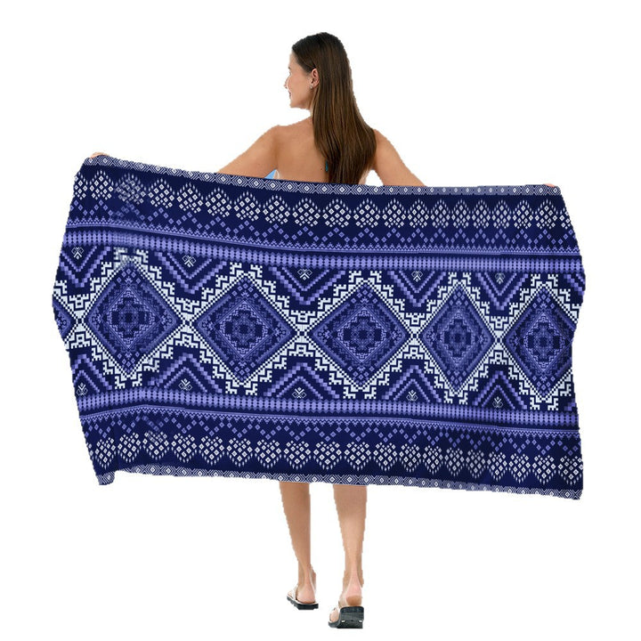 Strandteppe med eksklusiv geometrisk tribal-design Skanto