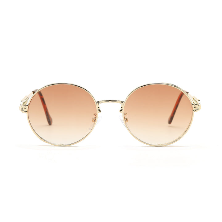 Dame rund Vintage-solbrille med eksklusiv metallramme Skanto