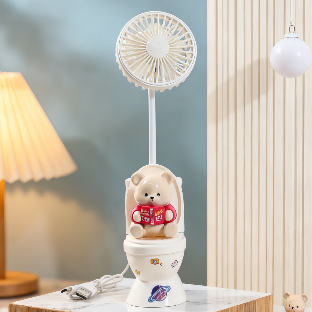 Dame bærbar mini-vifte med kreativ bjørn-design Skanto